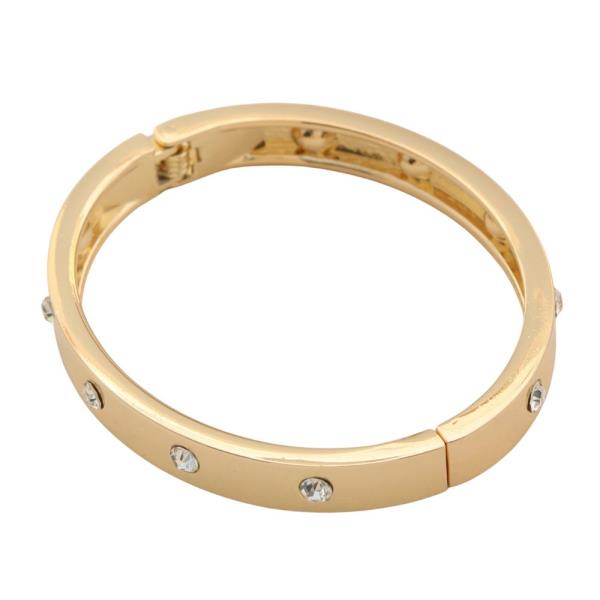 PEARL BEAD BANGLE METAL BRACELET