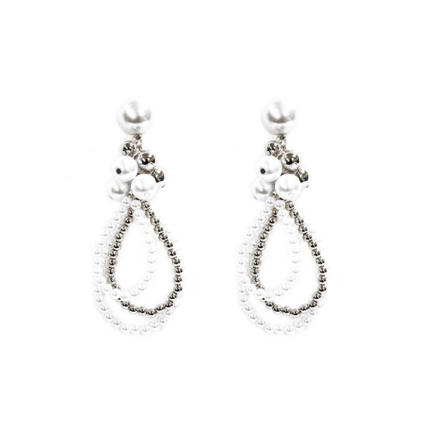 PEARL CLUSTER TEARDROP DANGLE EARRING