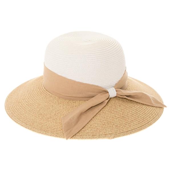 TWO-TONE HEATHER SUN HAT W/ SASH