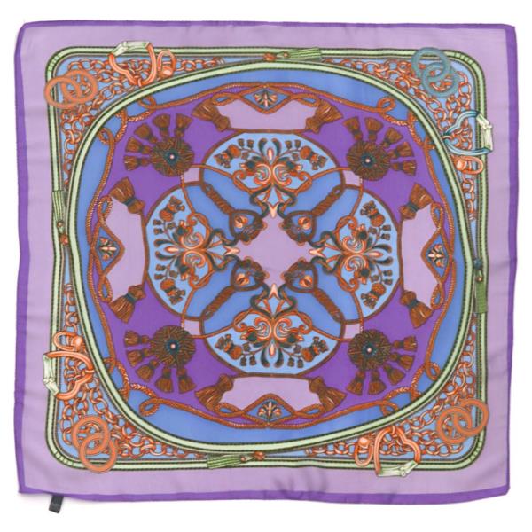 TASSEL PRINTED SILKY BANDANA SCARF