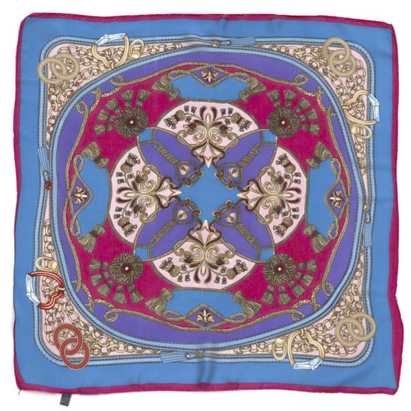TASSEL PRINTED SILKY BANDANA SCARF