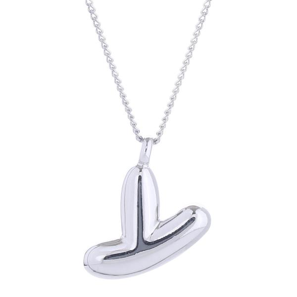 14K WHITE GOLD DIPPED MINI BOLD INITIAL NECKLACE