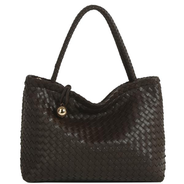 STYLISH WOVEN HANDLE SATCHEL BAG