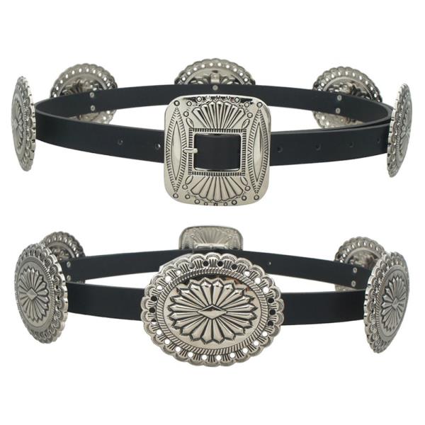 CONCHO LINKED WESTERN SKINNY BELT