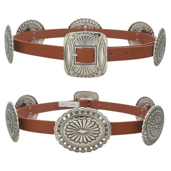 CONCHO LINKED WESTERN SKINNY BELT