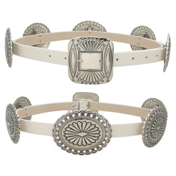 CONCHO LINKED WESTERN SKINNY BELT