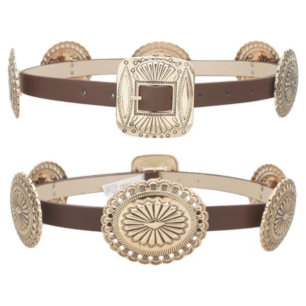 CONCHO LINKED WESTERN SKINNY BELT