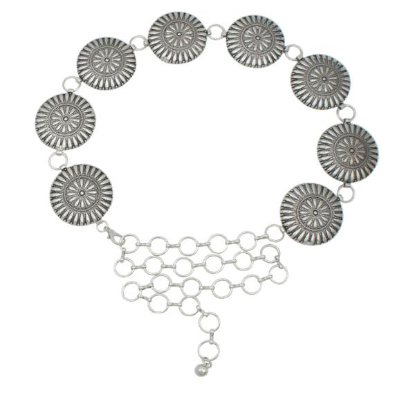 TEARDROP TEXTURE CIRCLE CONCHO BELT