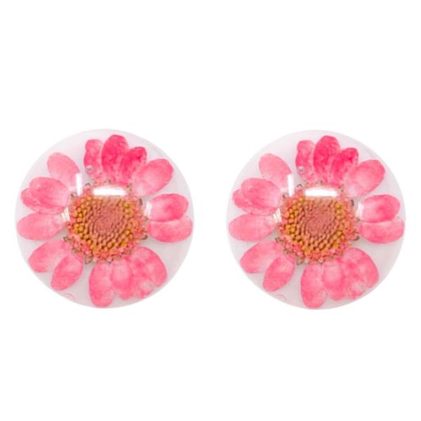 DRIED FLOWER ROUND EARRING