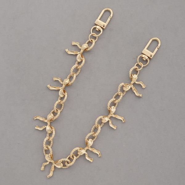 RIBBON BOW METAL BAG CHAIN