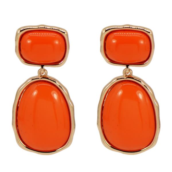 COLOR STONE LINK DANGLE EARRING