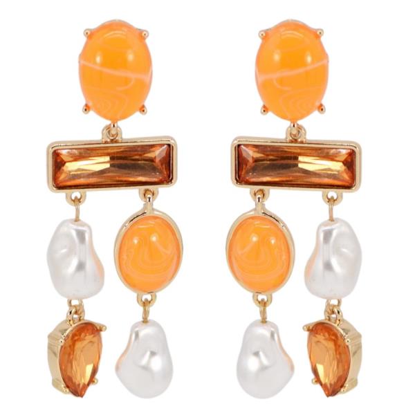 MULTI BEADED DANGLE EARRING