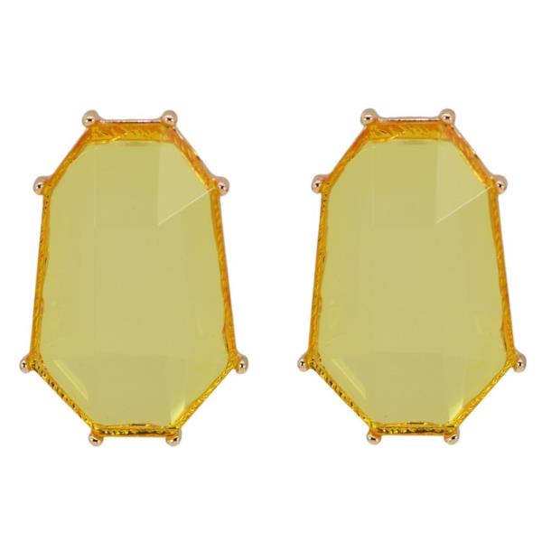 COLOR STONE GEO SHAPE EARRING