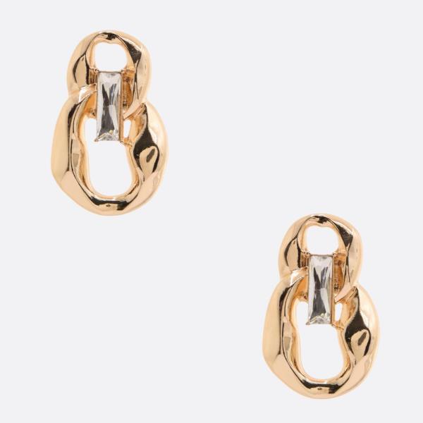 CIRCLE LINK RHINESTONE EARRING