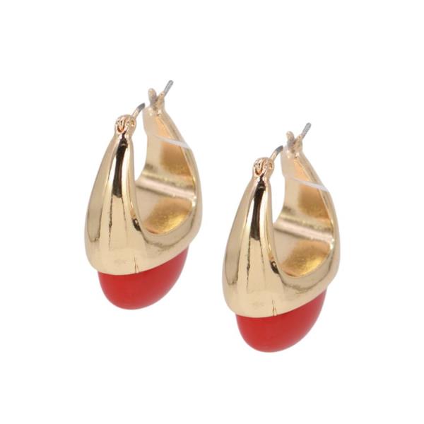 COLOR BEAD METAL DANGLE EARRING