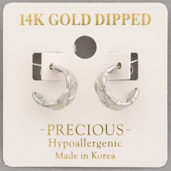 14K GOLD DIPPED OPEN HOOP EARRING