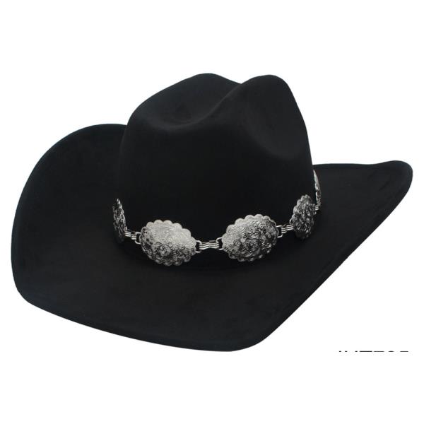 SWIRL FLORA CONCHO BAND COWBOY HAT