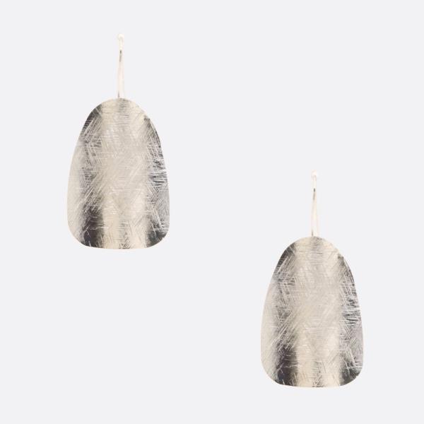 METAL TEXTURED OVAL DROP EARRING
