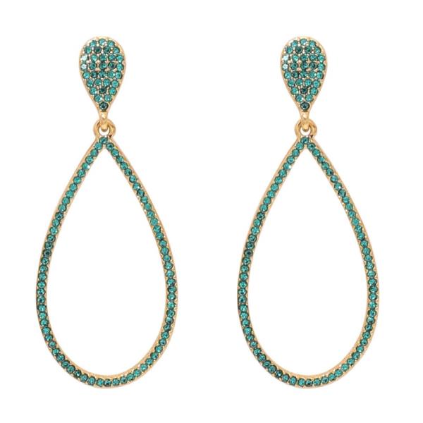TEARDROP RHINESTONE DANGLE EARRING