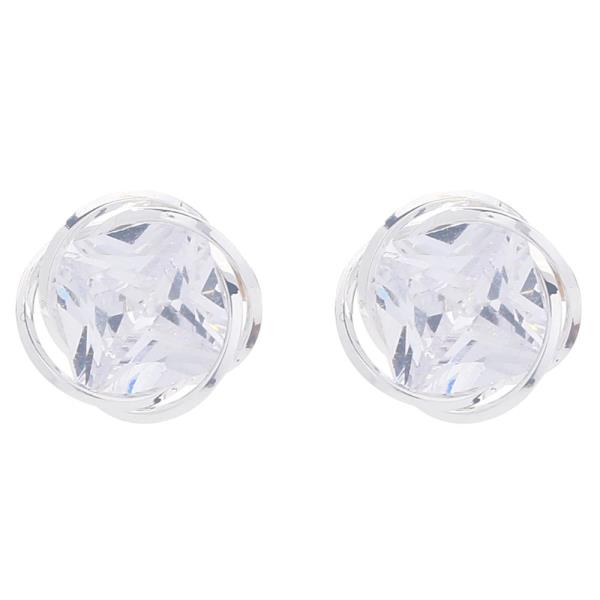 ROUND CRYSTAL STUD EARRING