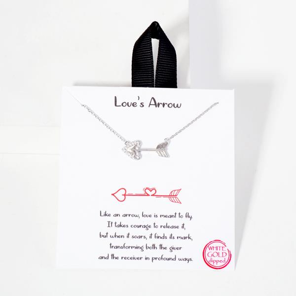 18K GOLD RHODIUM LOVE`S ARROW NECKLACE