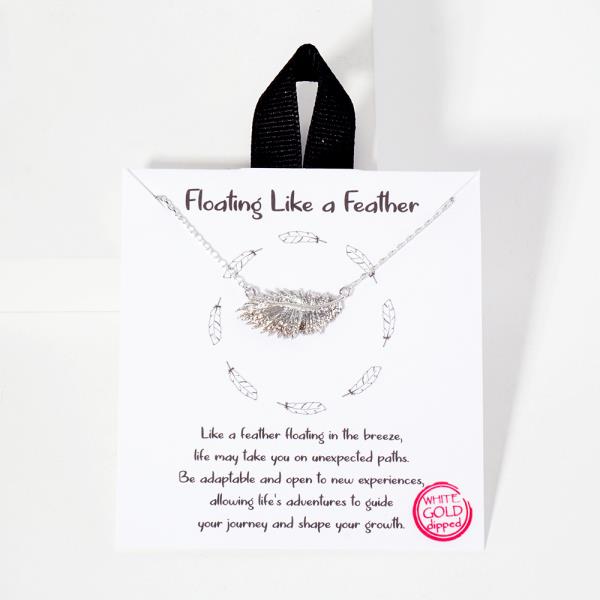 18K GOLD RHODIUM FLOATING LIKE A FEATHER NECKLACE