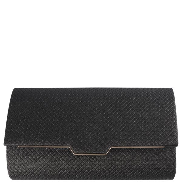 TEXTURED FLAP CLUTCH EVENING BAG