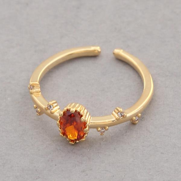 SODAJO BIRTHSTONE ADJUSTABLE GOLD DIPPED RING