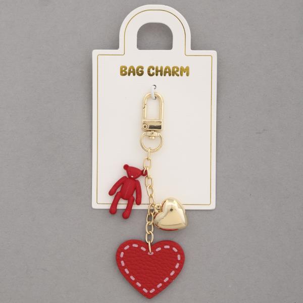 HEART TEDDY BEAR BAG CHARM