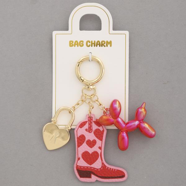 BALLOON DOG COWBOY BOOT BAG CHARM