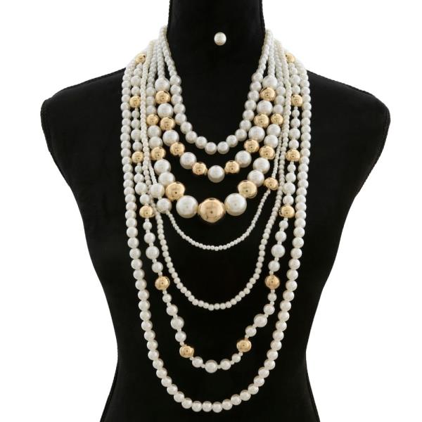 BEADED LAYERED NECKLACE