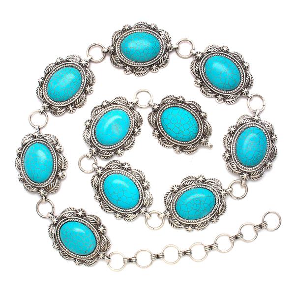 OVAL TURQUOISE STONE SMALL BELT