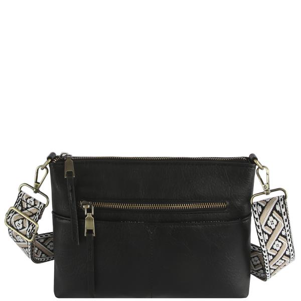 SMOOTH ZIPPER CROSSBODY W GUITAR STRAP