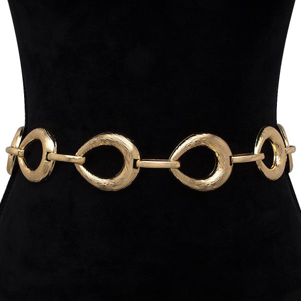 ROUND OPEN METAL DESIGN HOOK BELT