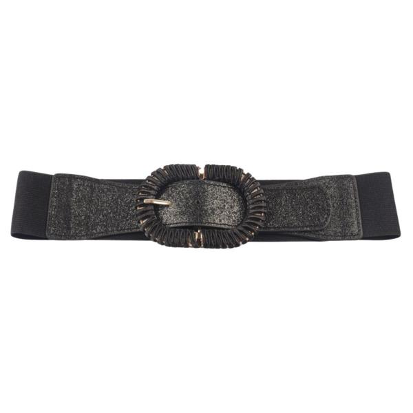 OVAL WRAPPING BUCKLE METALLIC ELASTIC BELT