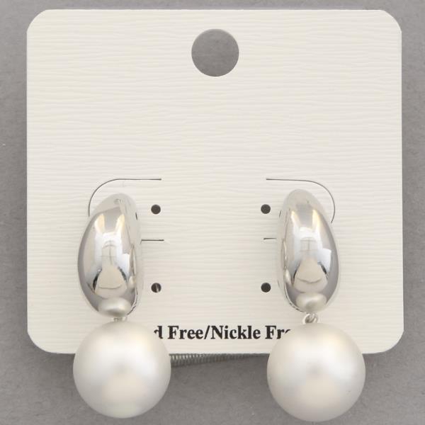 PEARL BEAD DOME LINK EARRING