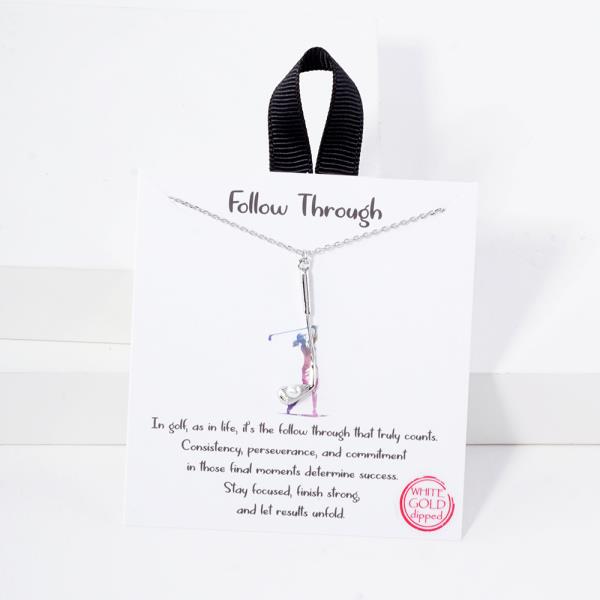18K GOLD RHODIUM FOLLOW THROUGH NECKLACE