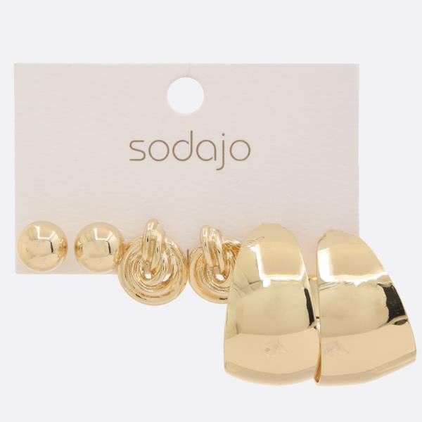 SODAJO METAL ASSORTED EARRING SET