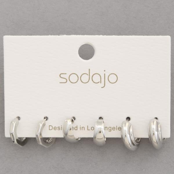 SODAJO MINI HUGGIE ASSORTED EARRING SET