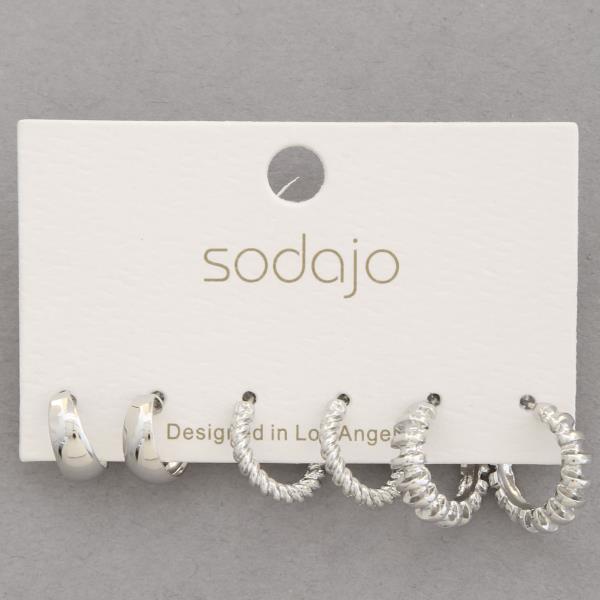 SODAJO TWISTED LINK ASSORTED EARRING SET