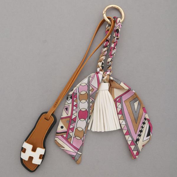 SANDAL RIBBON PU LEATHER TASSEL BAG CHARM