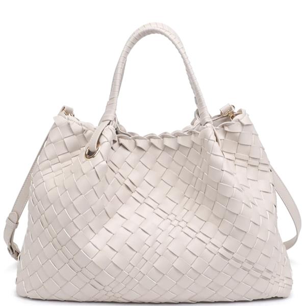 NATALIE WOVEN DESIGN TOTE BAG