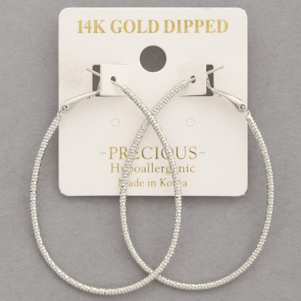 14K GOLD DIPPED OVAL HYPOALLERGENIC EARRING