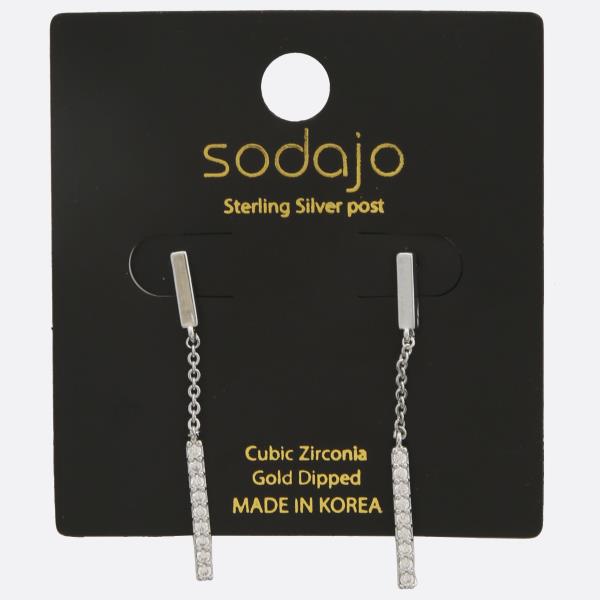 ODAJO CZ GOLD DIPPED STERLING SILVER POST EARRING