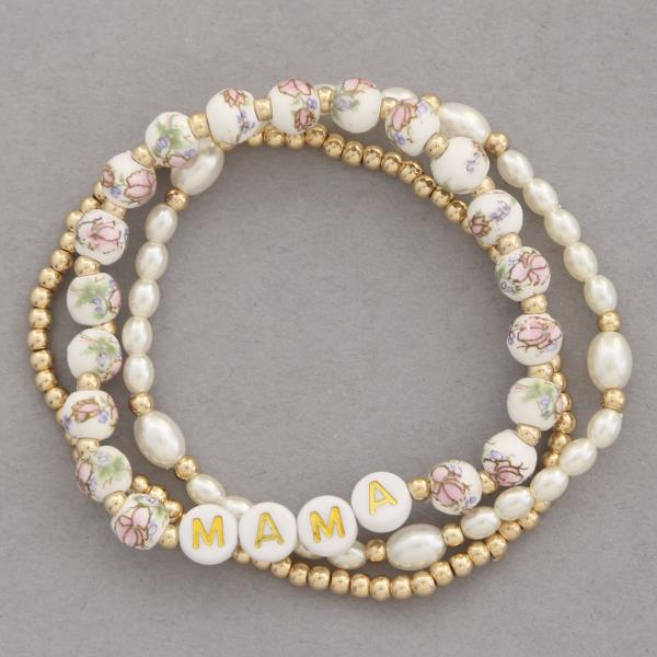 MAMA CERAMIC BEAD BRACELET SET