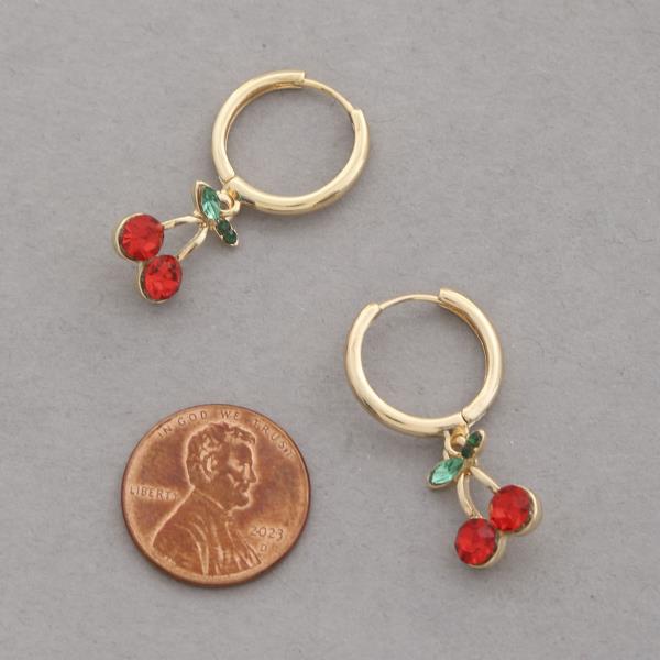 CHERRY CHARM HOOP EARRING