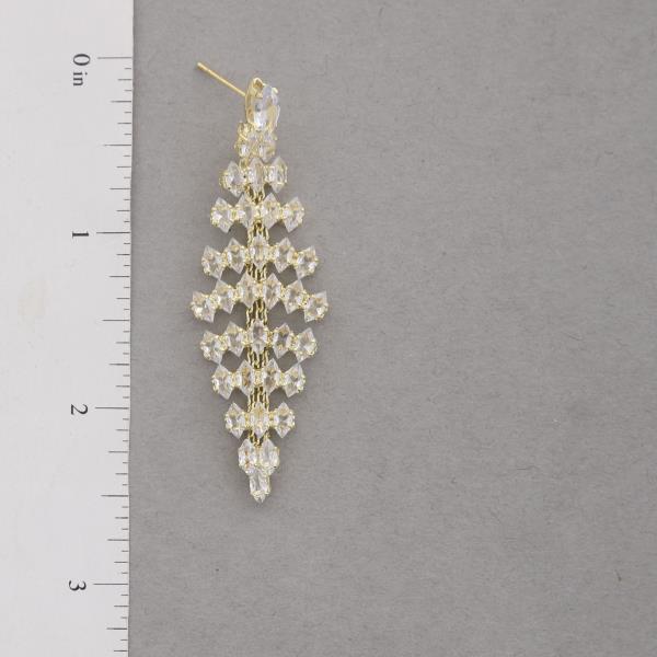 CZ METAL DANGLE EARRING