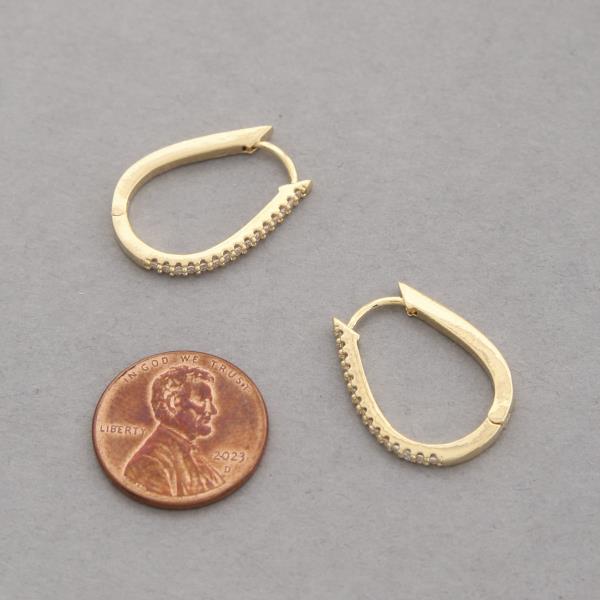 SODAJO TEARDROP CZ GOLD DIPPED HOOP EARRING
