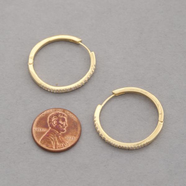 SODAJO CZ HOOP GOLD DIPPED EARRING