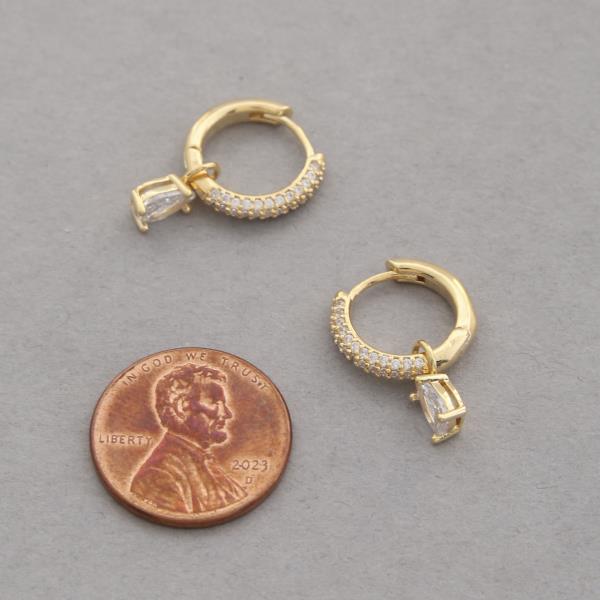 SODAJO CZ GOLD DIPPED HUGGIE EARRING